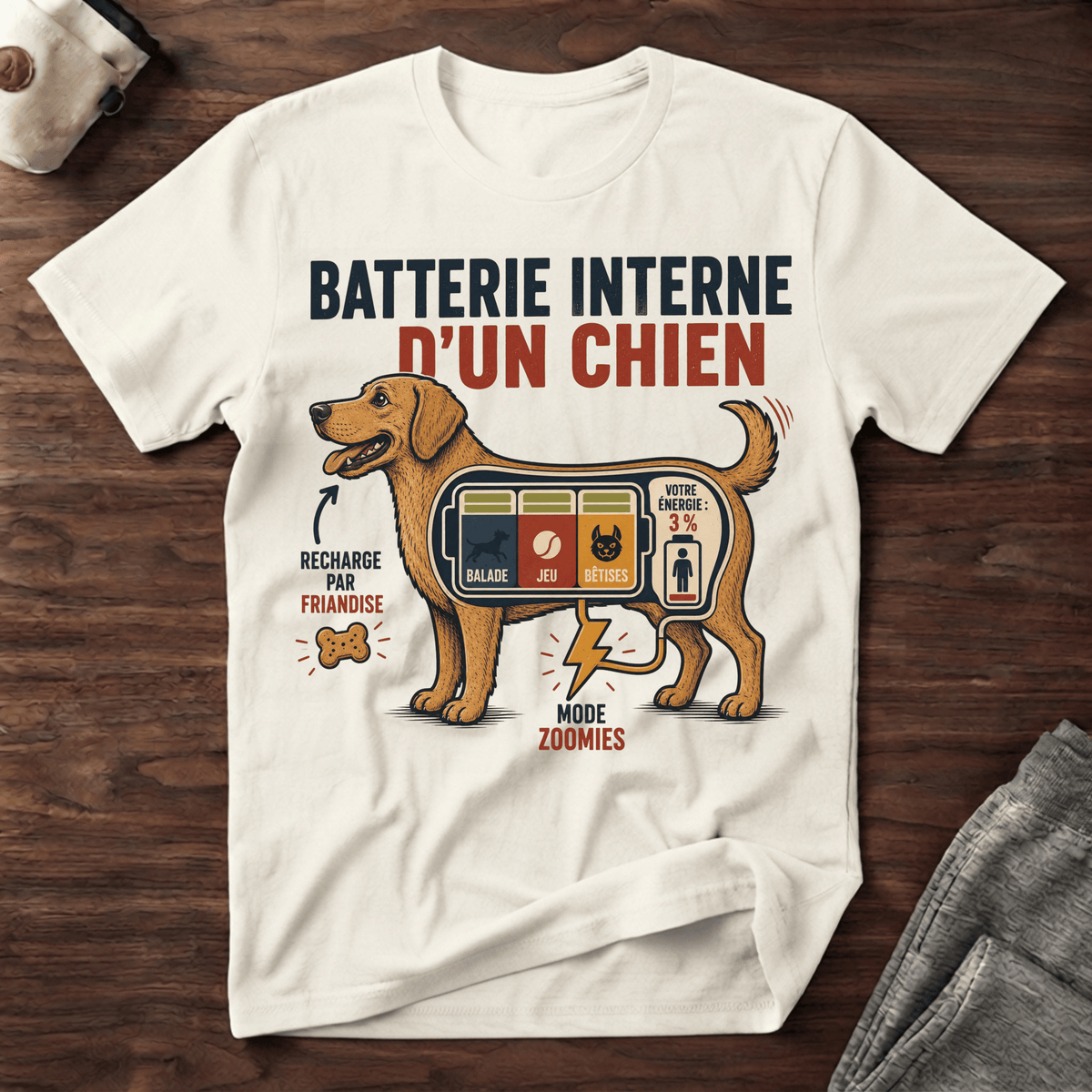 Batterie interne d'un chien - T-Shirt