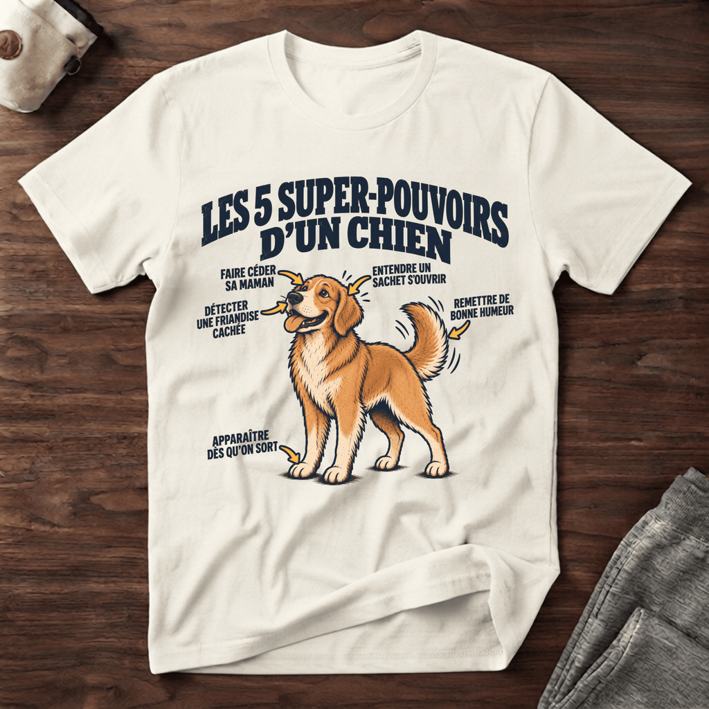 Les 5 super-pouvoirs d'un chien - T-Shirt