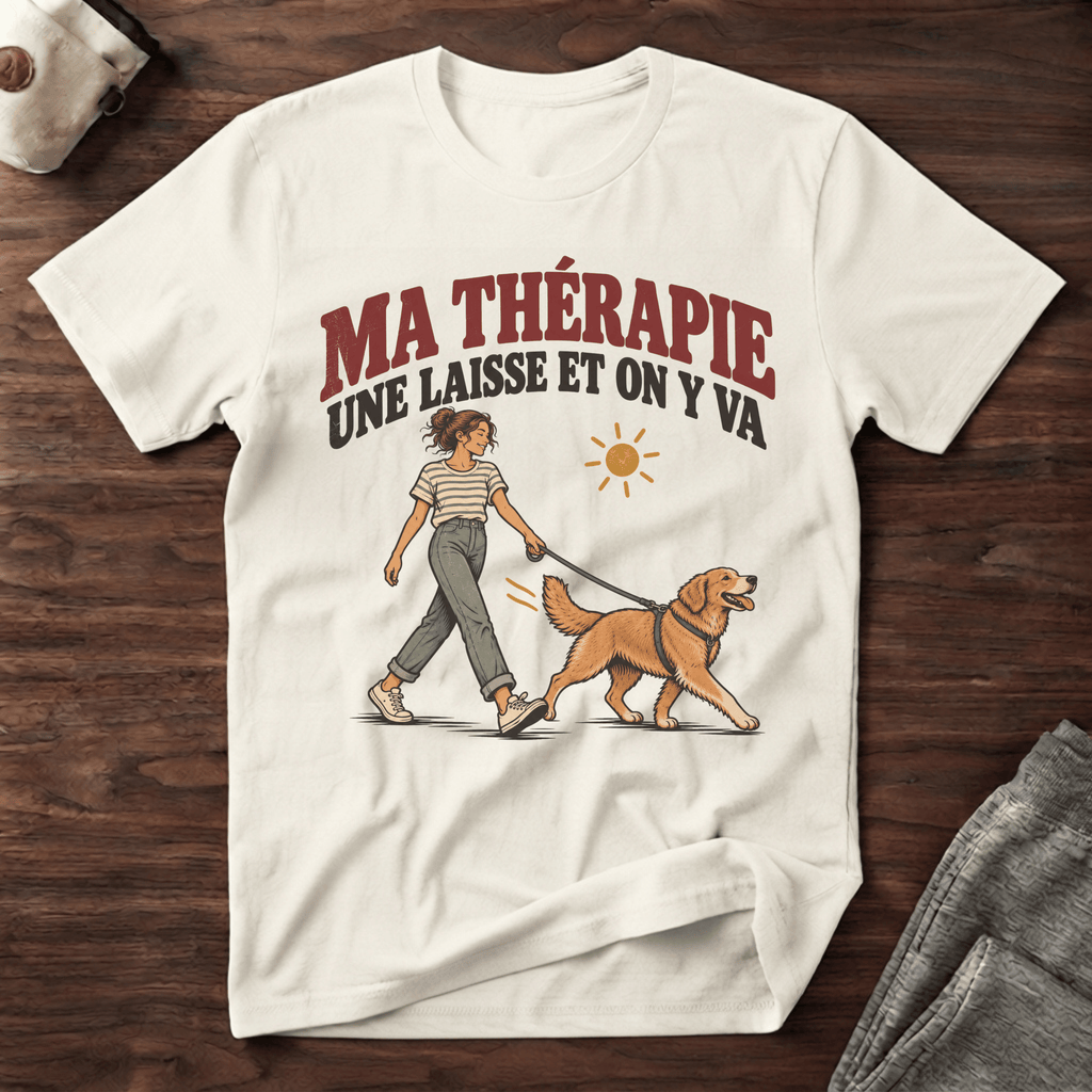 Ma thérapie, une laisse et on y va - T-Shirt