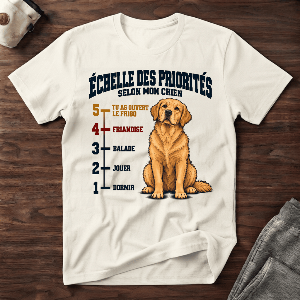 Échelle des priorités selon mon chien - T-Shirt