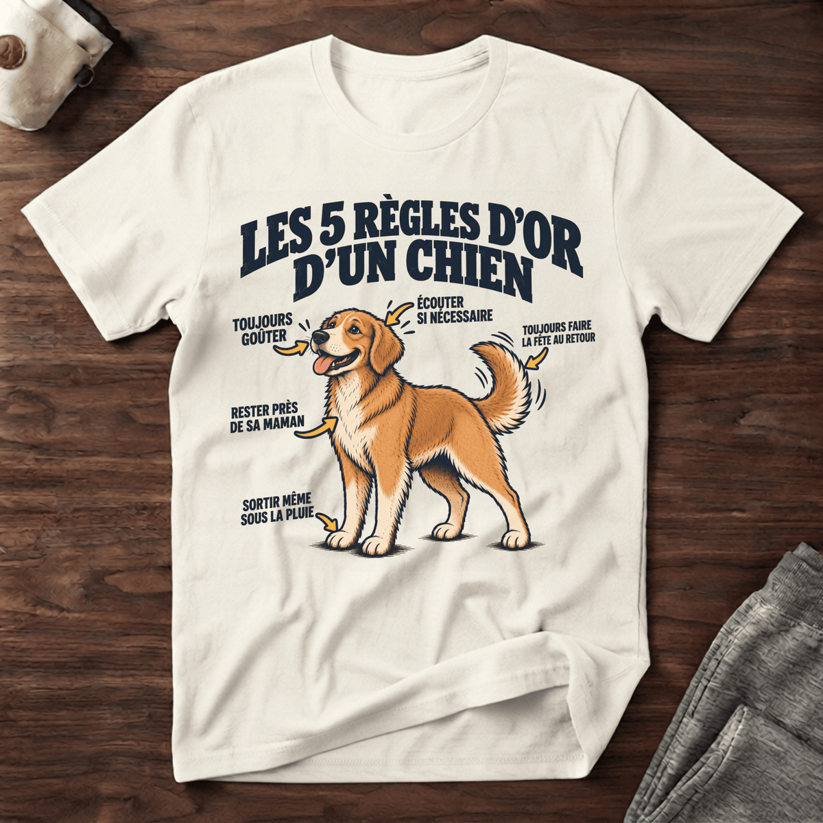 Les 5 règles d'or d'un chien - T-Shirt