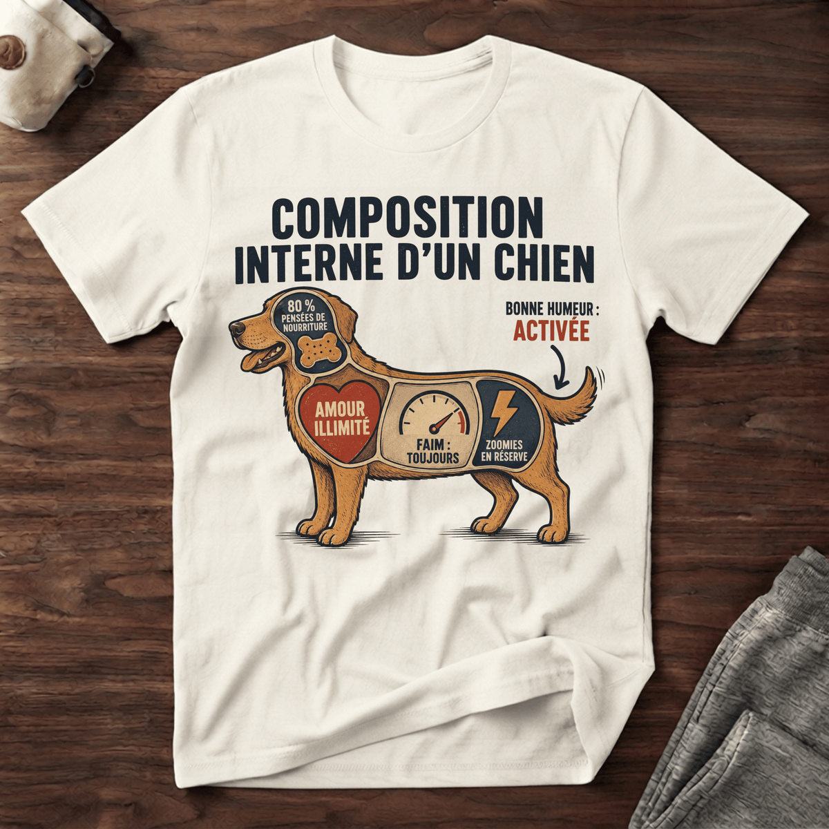 Composition interne d'un chien - T-Shirt