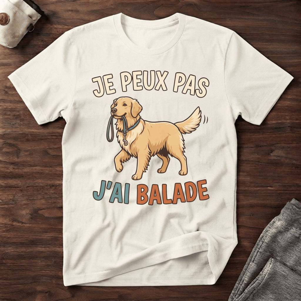 Je peux pas j'ai balade / Golden Retriever - T-Shirt