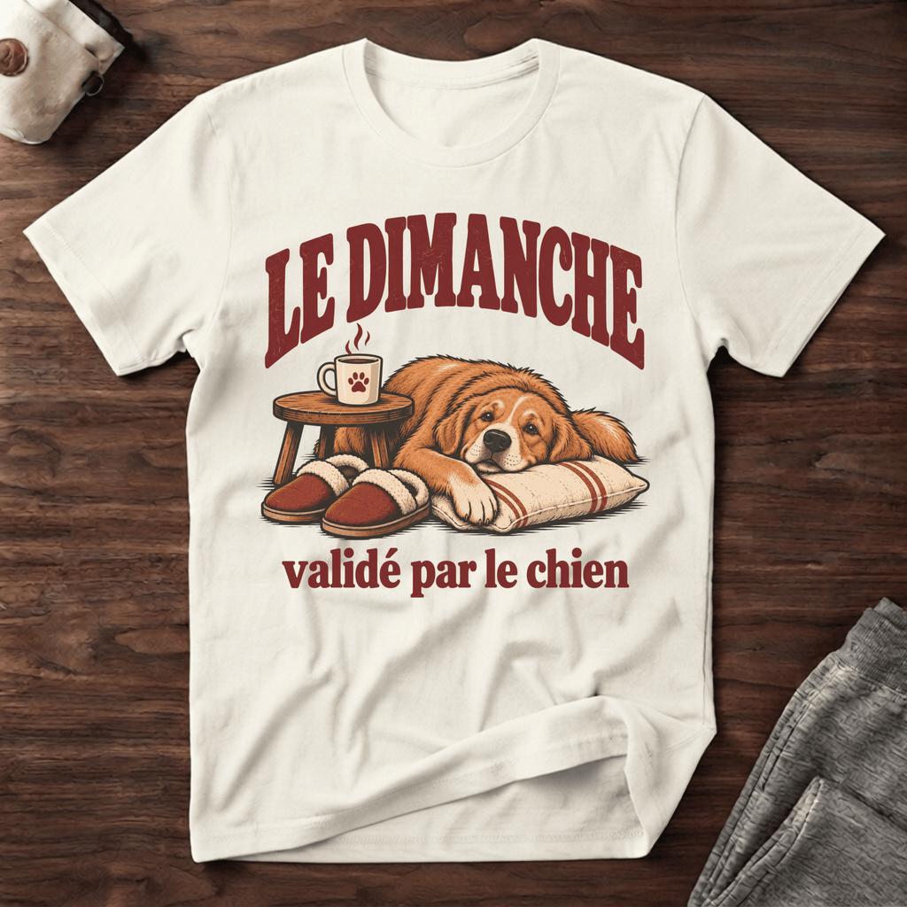 Le dimanche validé par le chien - T-Shirt