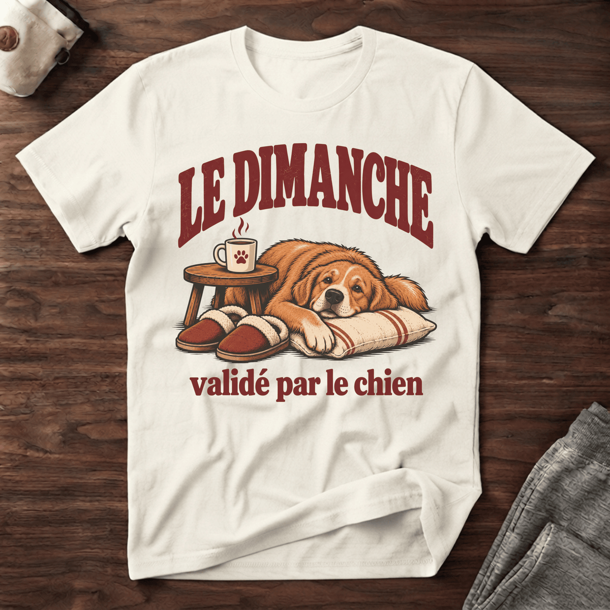 Le dimanche validé par le chien - T-Shirt