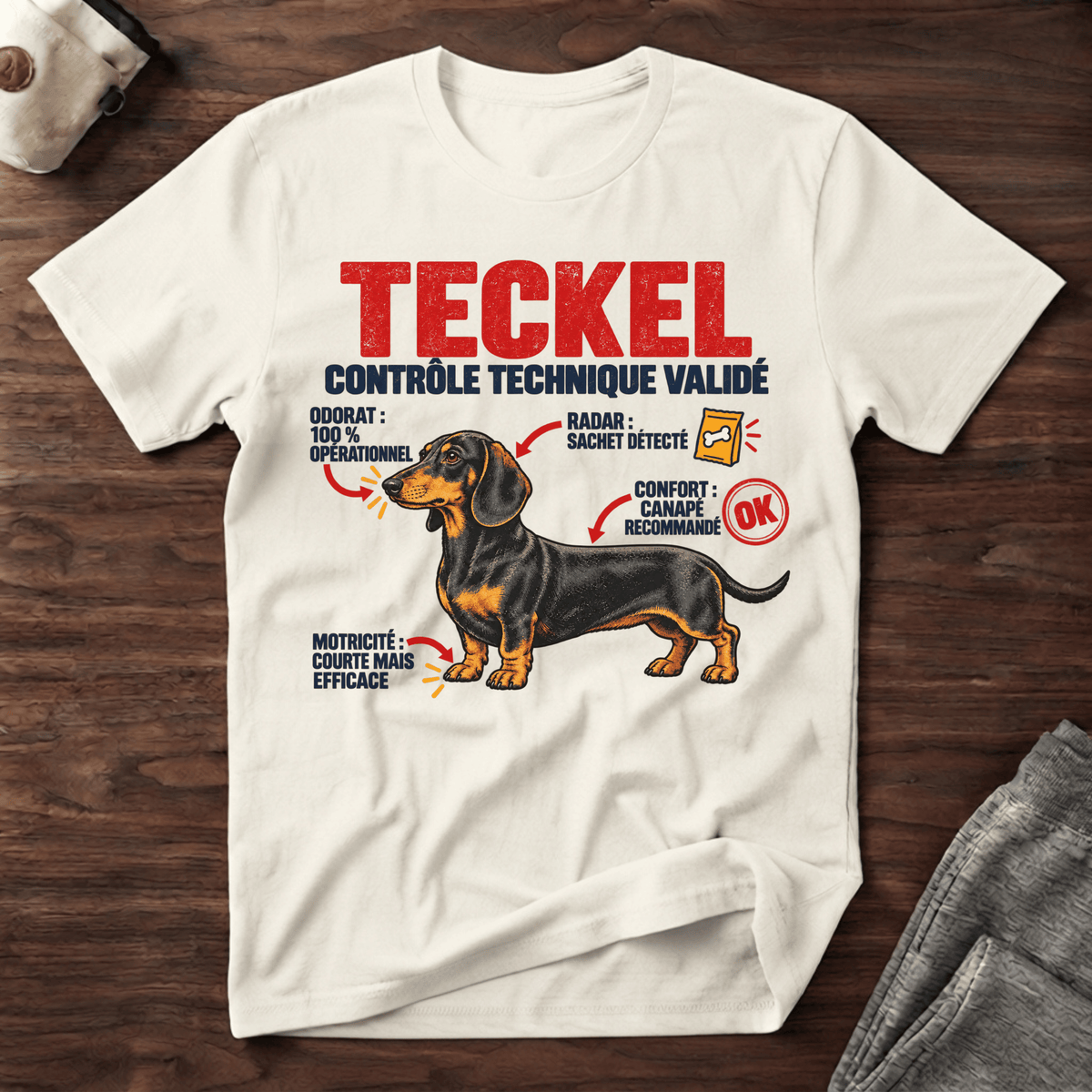 Teckel contrôle technique validé - T-Shirt