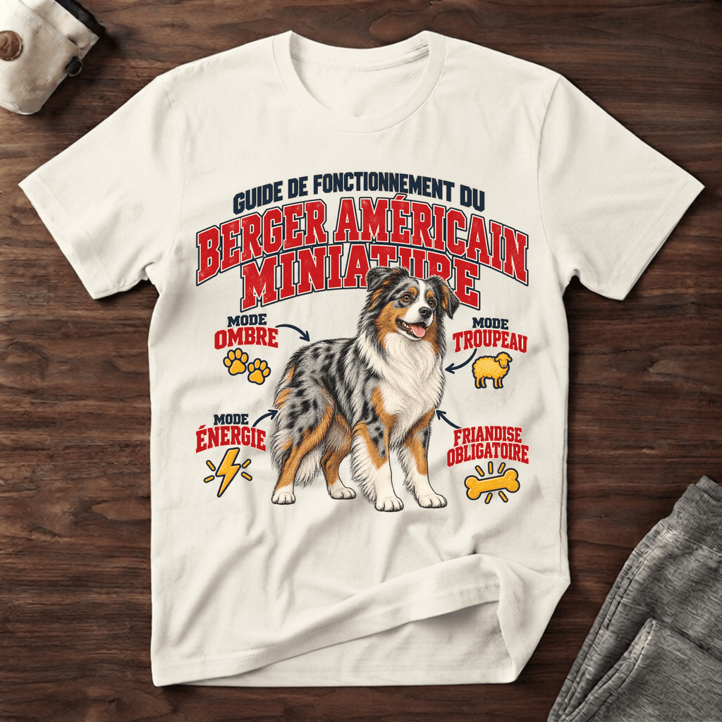 Guide de Fonctionnement du Berger Américain Miniature - T-Shirt