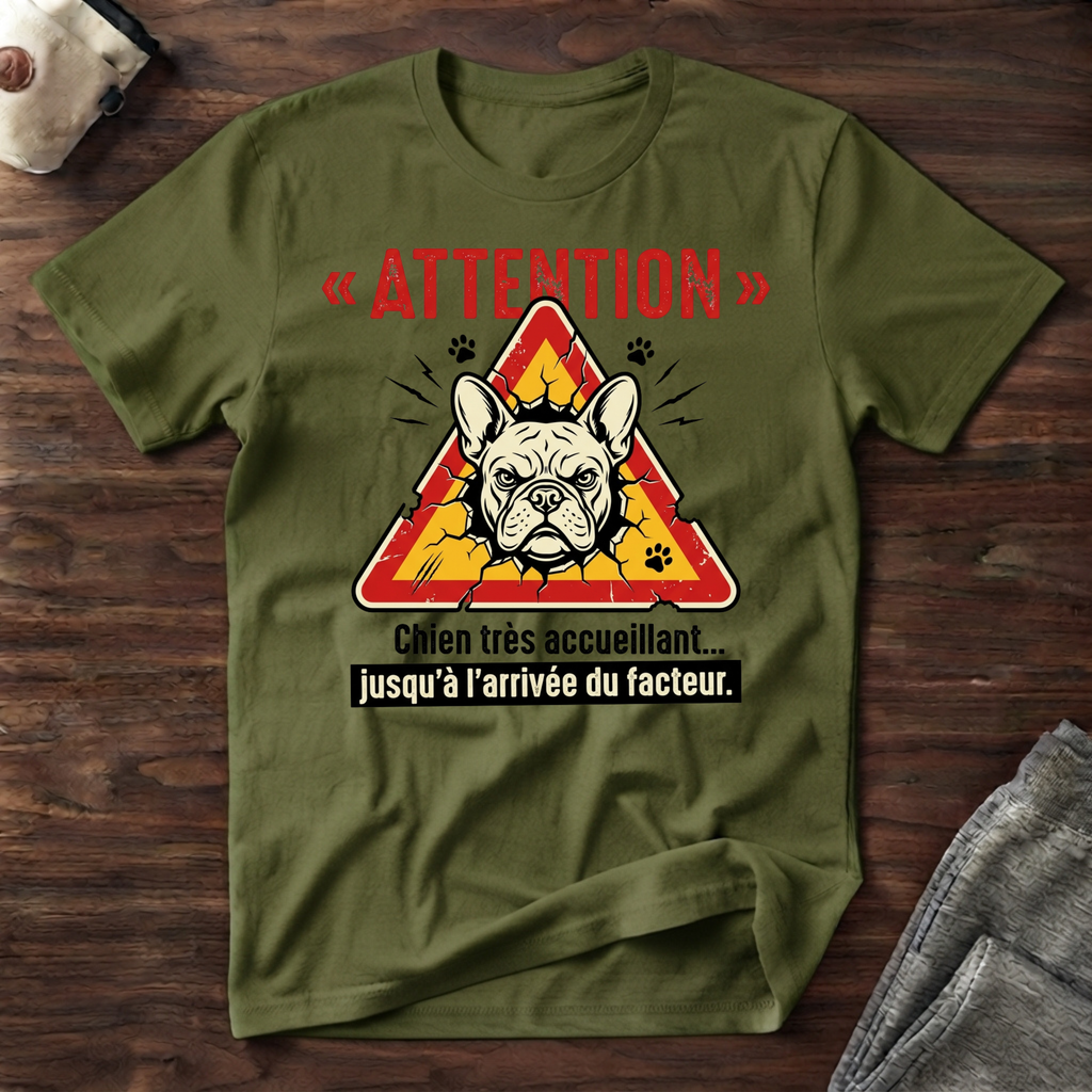 T-Shirt —Attention, Chien très acceuillant...