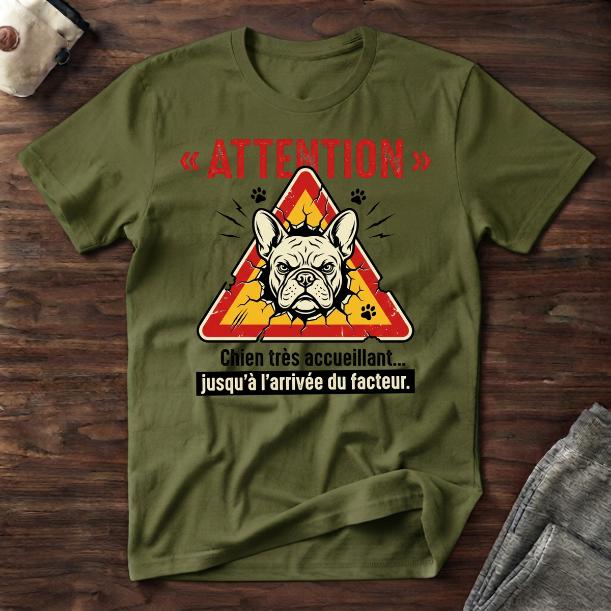 T-Shirt —Attention, Chien très acceuillant...