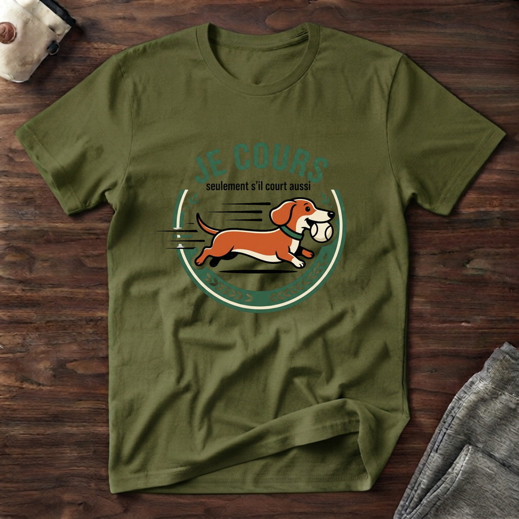 T-Shirt — Je cours, seulement s'il court aussi