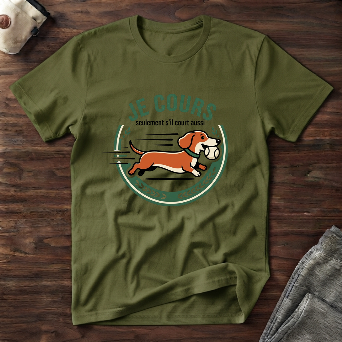 T-Shirt — Je cours, seulement s'il court aussi