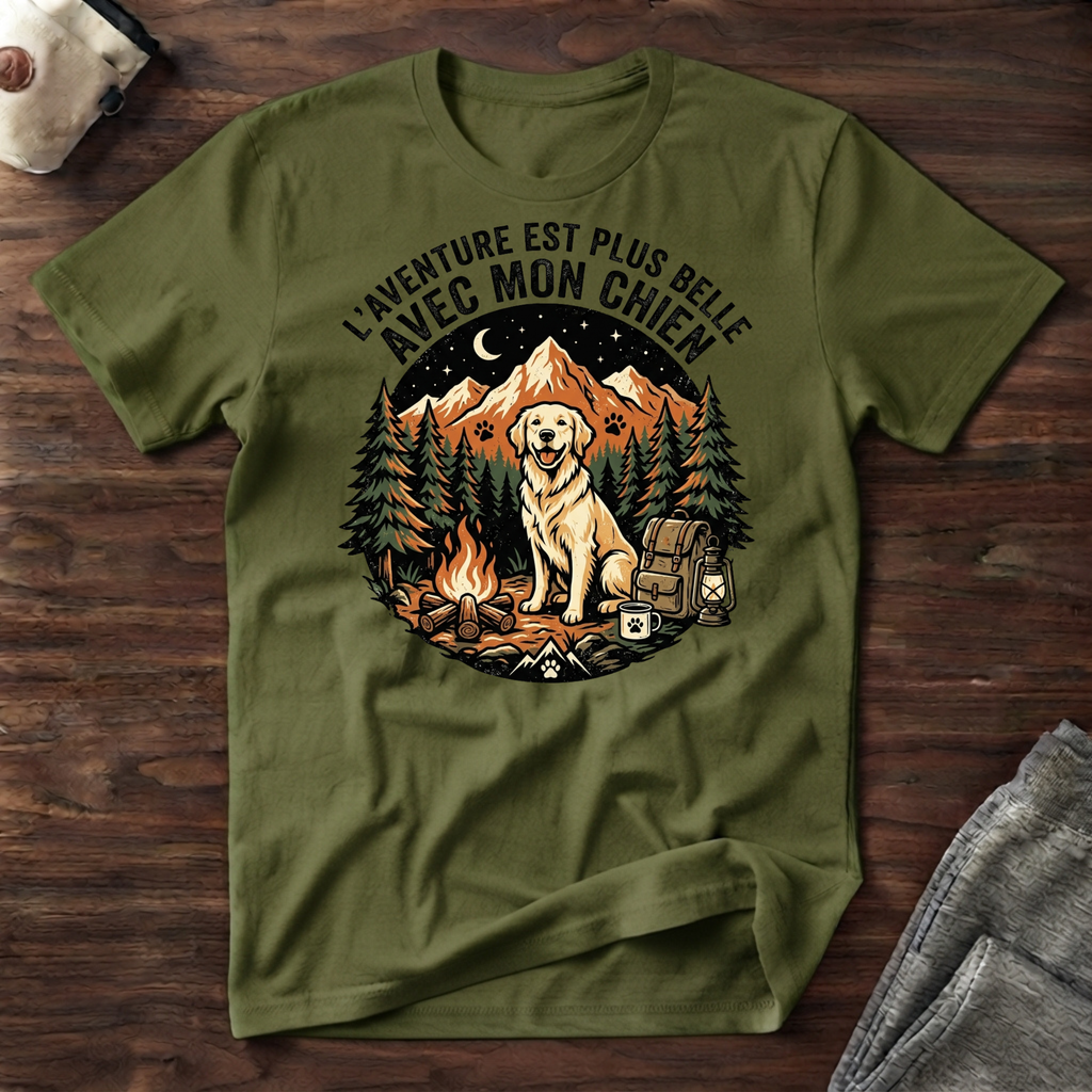 T-Shirt — L'aventure est plus belle avec mon chien