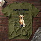 Niveaux d'urgence selon mon chien - T-Shirt