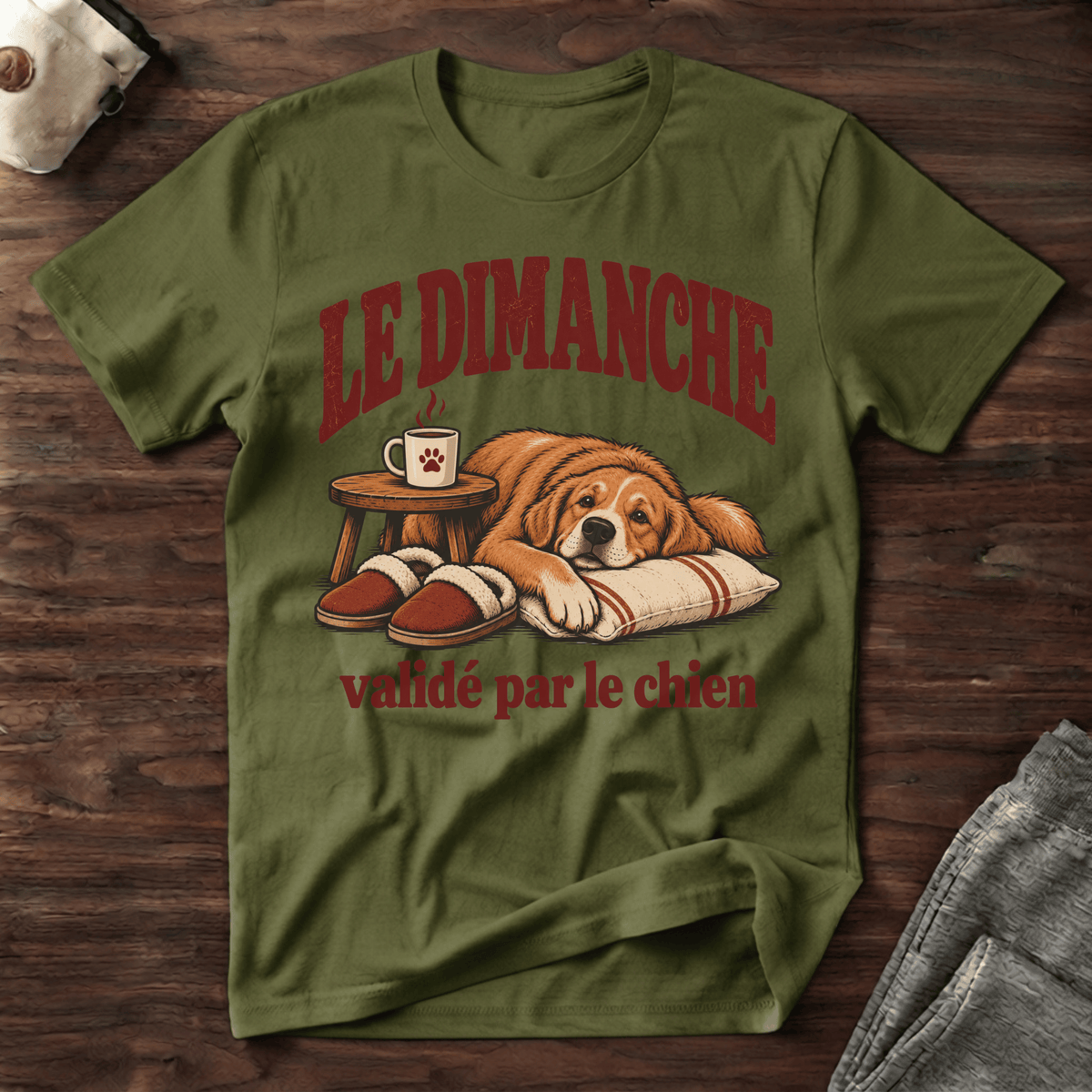 Le dimanche validé par le chien - T-Shirt
