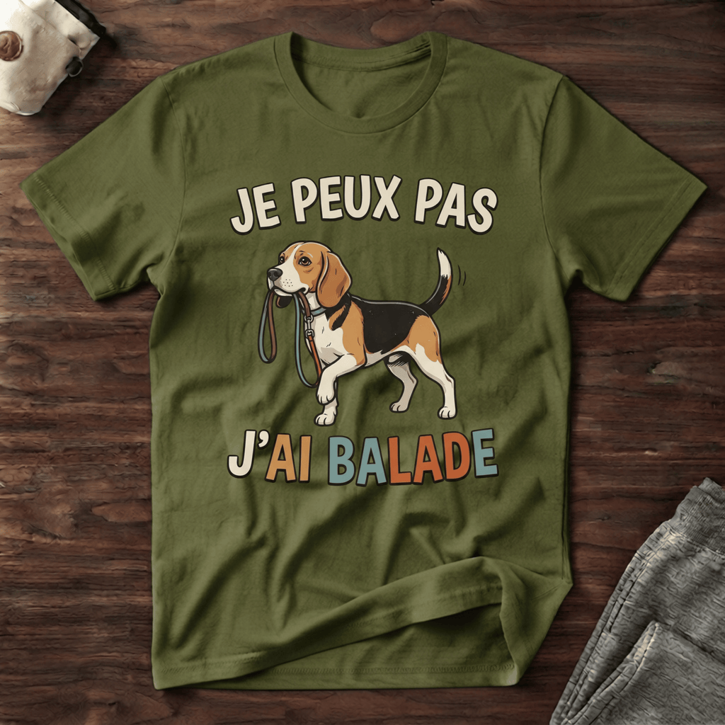 Je peux pas j'ai balade / Beagle - T-Shirt
