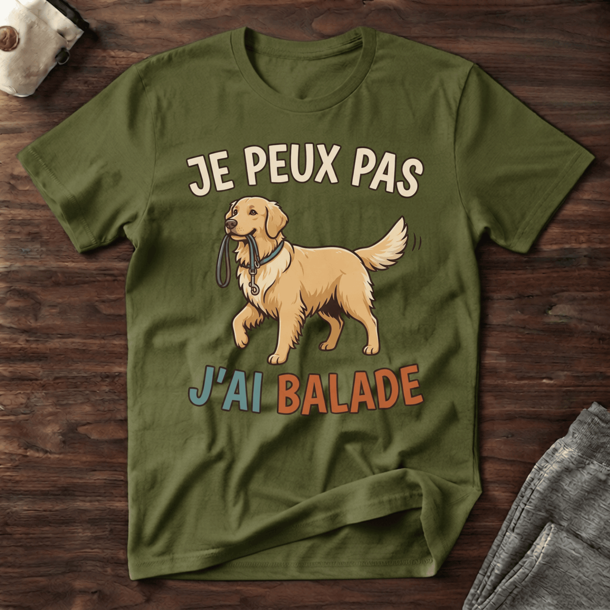 Je peux pas j'ai balade / Golden Retriever - T-Shirt