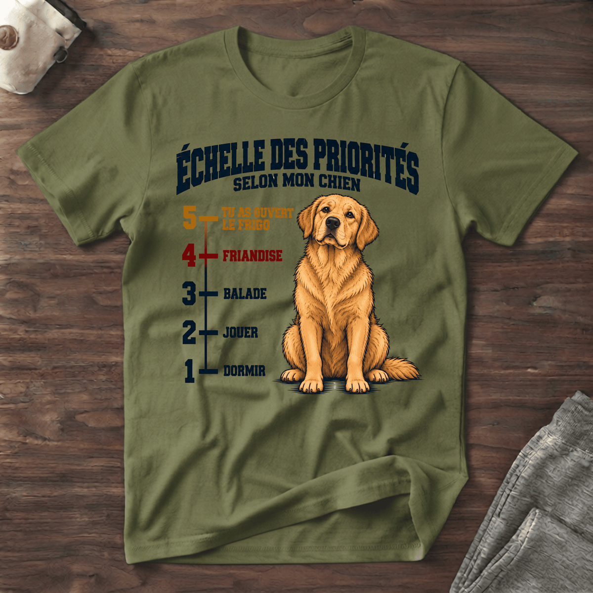 Échelle des priorités selon mon chien - T-Shirt
