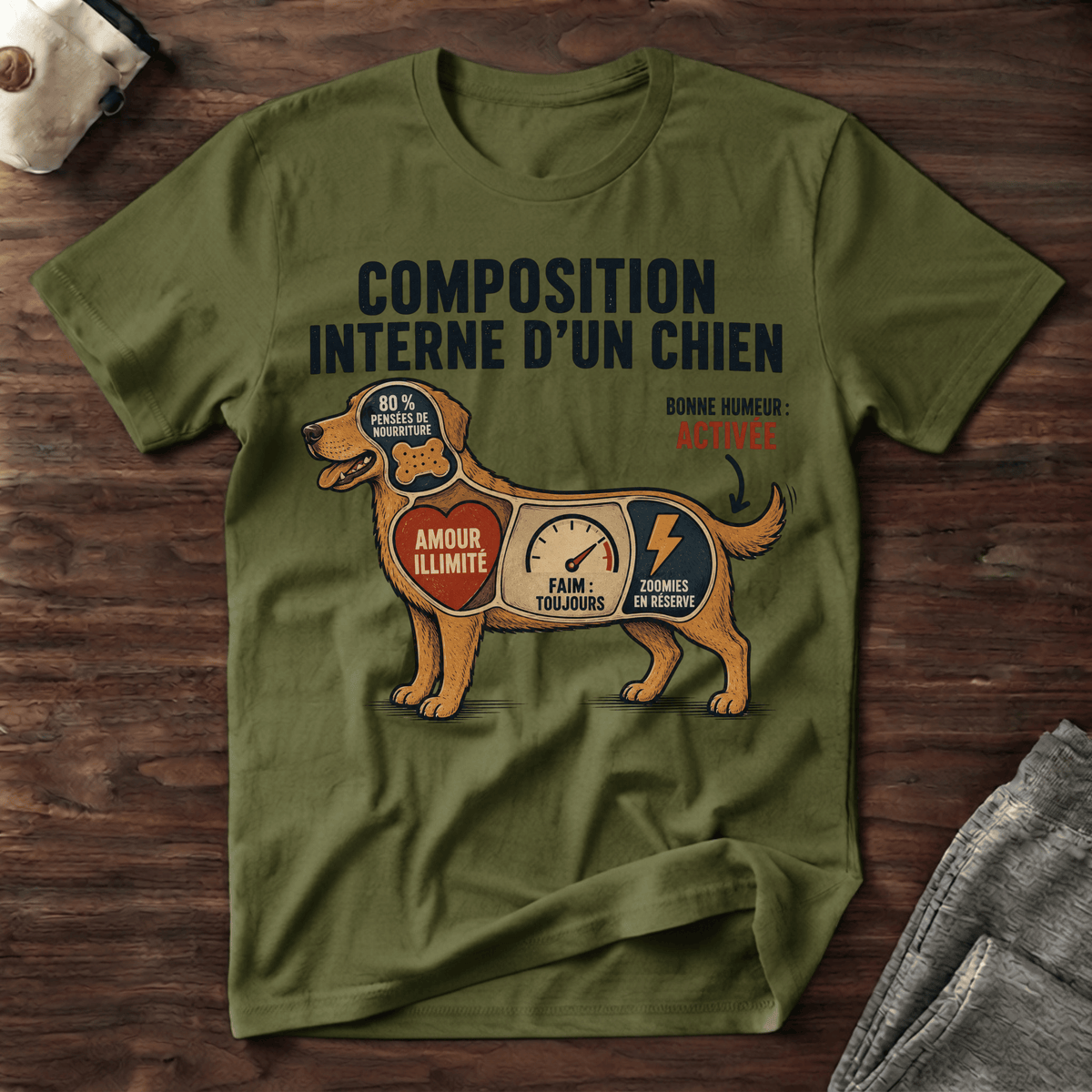 Composition interne d'un chien - T-Shirt