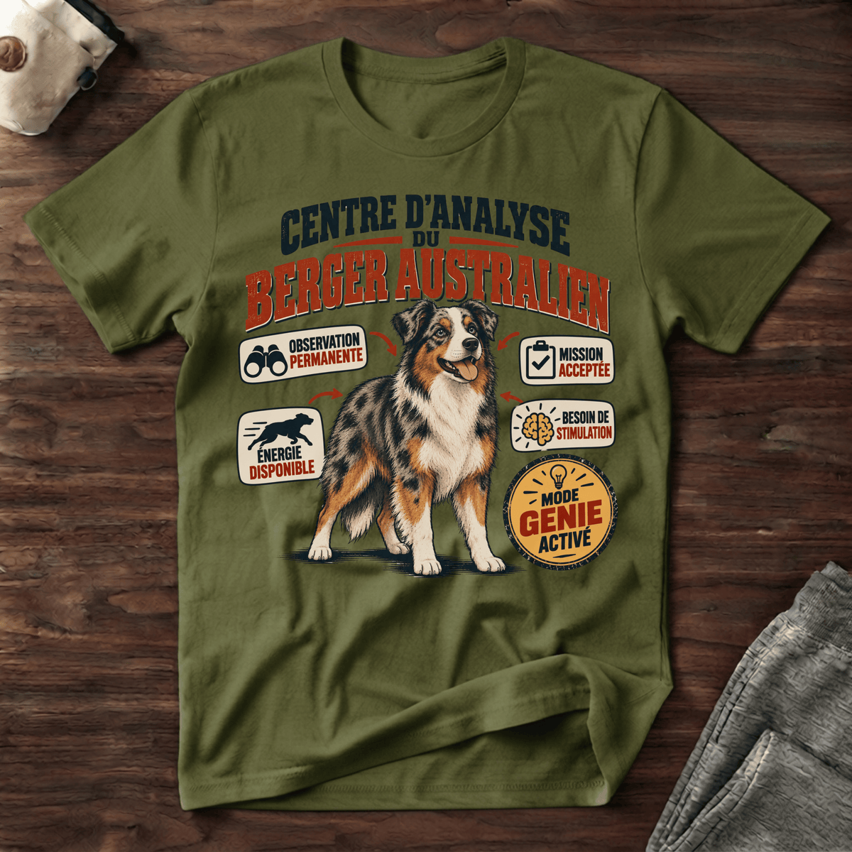 Centre d'analyse du berger australien - T-Shirt