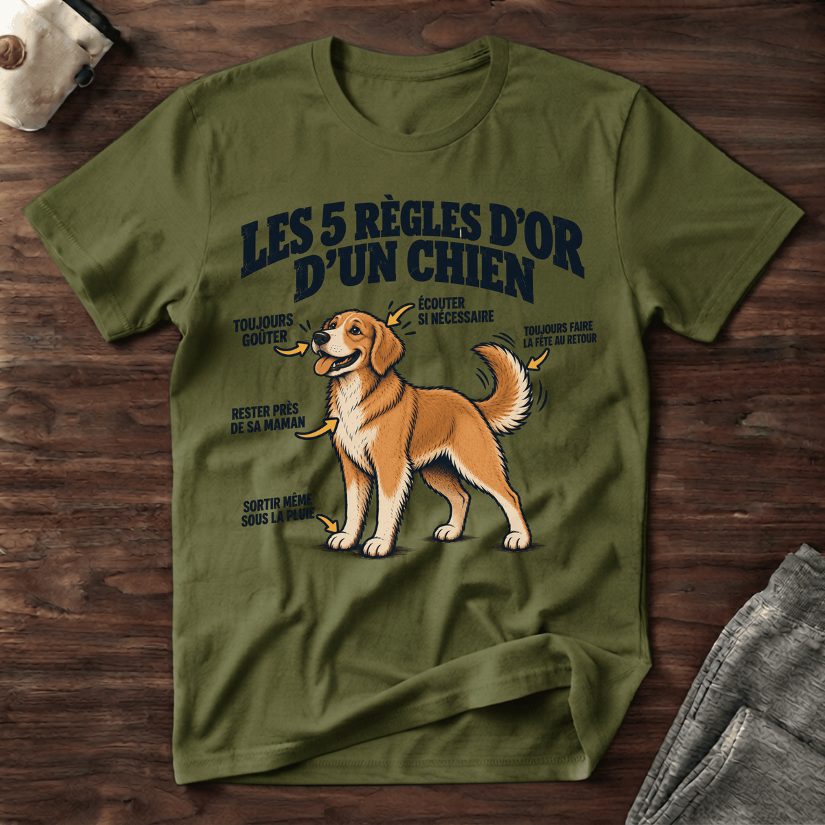 Les 5 règles d'or d'un chien - T-Shirt
