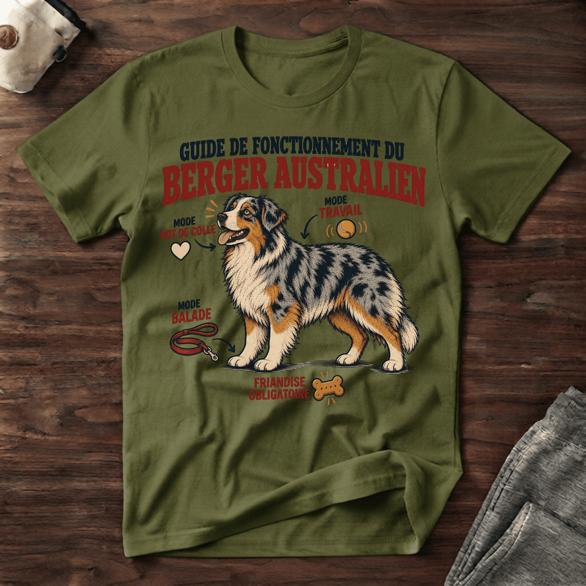 Guide de fonctionnement du Berger Australien - T-Shirt