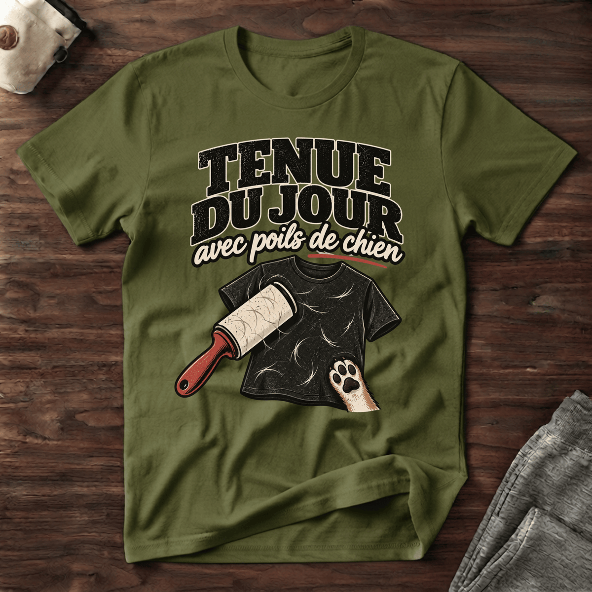 Tenue du jour avec poils de chien - T-Shirt