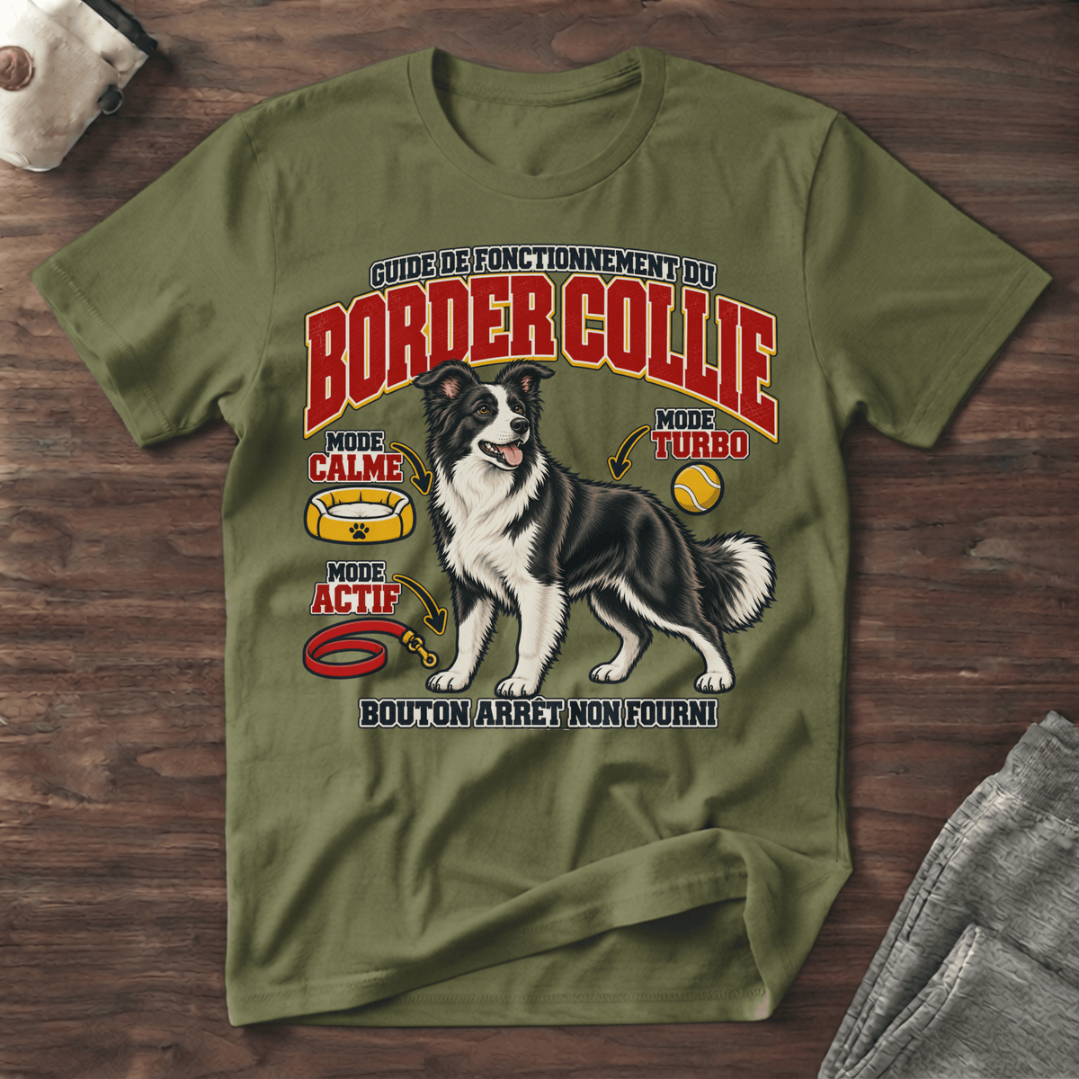Guide de fonctionnement du Border Collie / Bouton arrêt non fourni - T-Shirt