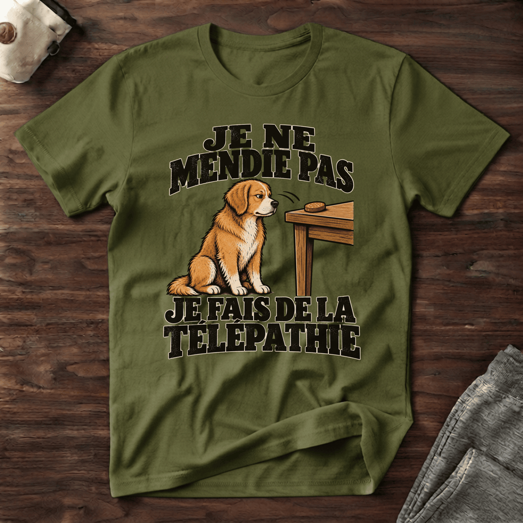 Je ne mendie pas, je fais de la télépathie - T-Shirt