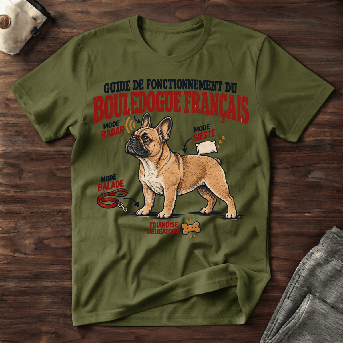 Guide de fonctionnement du Bouledogue Français - T-Shirt