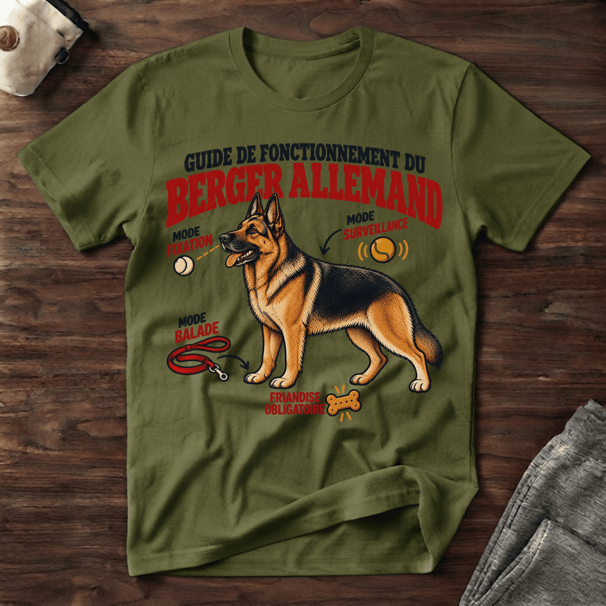 Guide de fonctionnement du Berger Allemand - T-Shirt