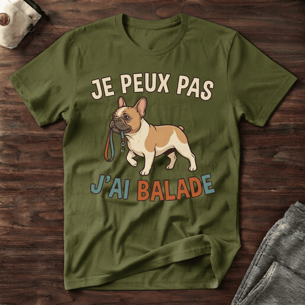 Je peux pas j'ai balade / Bouledogue - T-Shirt