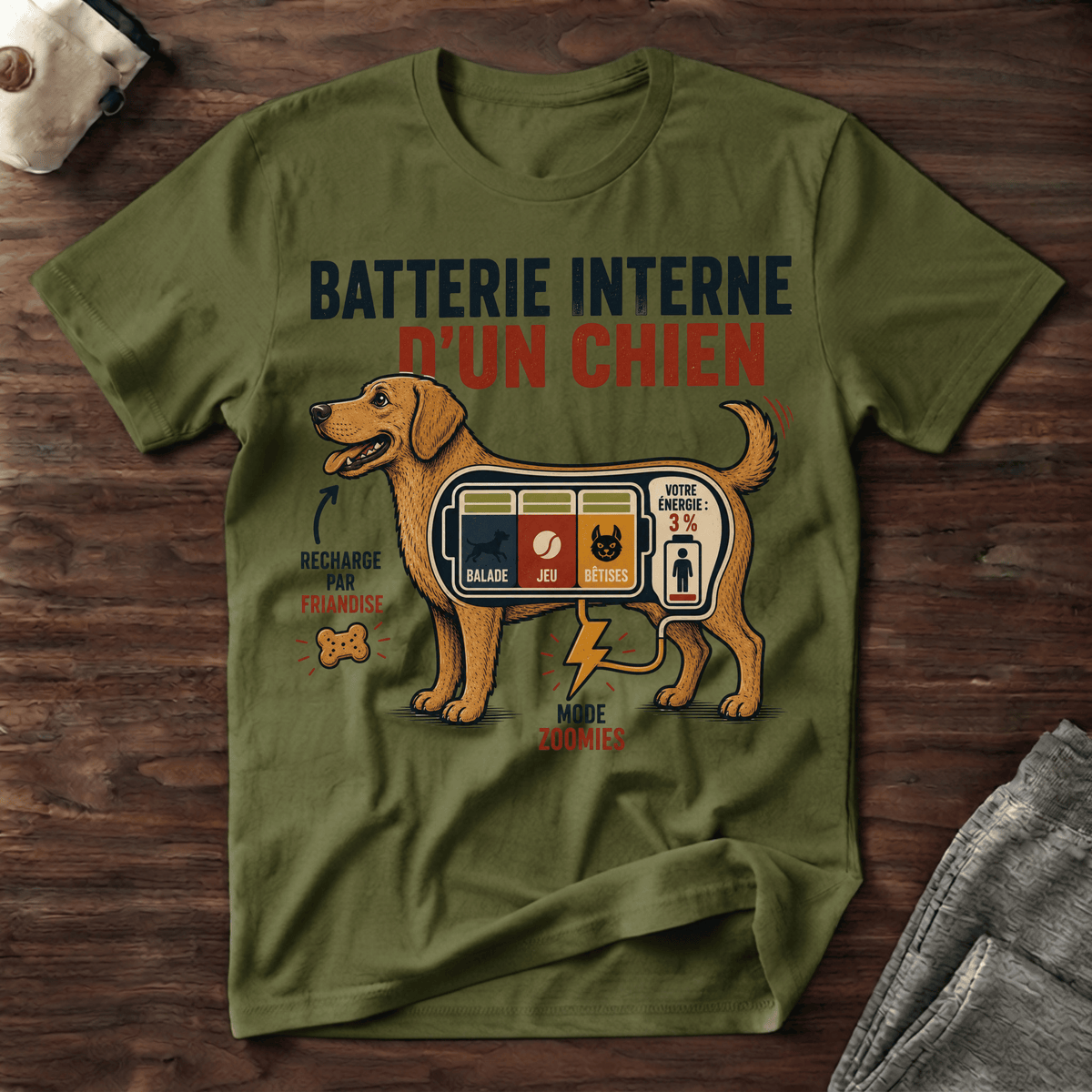 Batterie interne d'un chien - T-Shirt