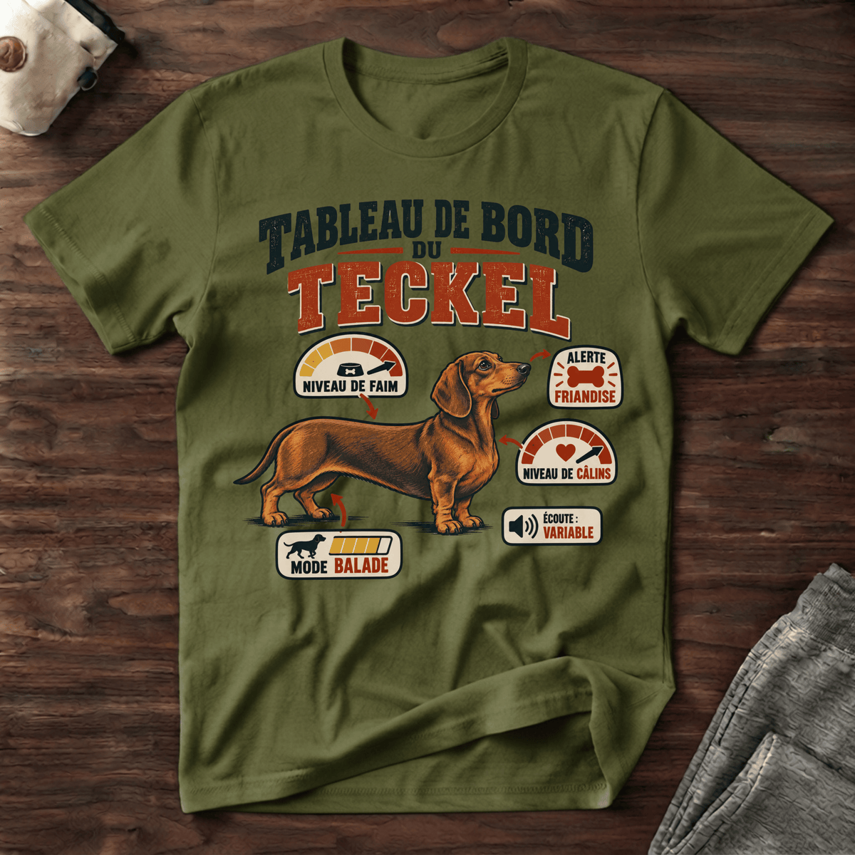 Tableau de bord du Teckel - T-Shirt