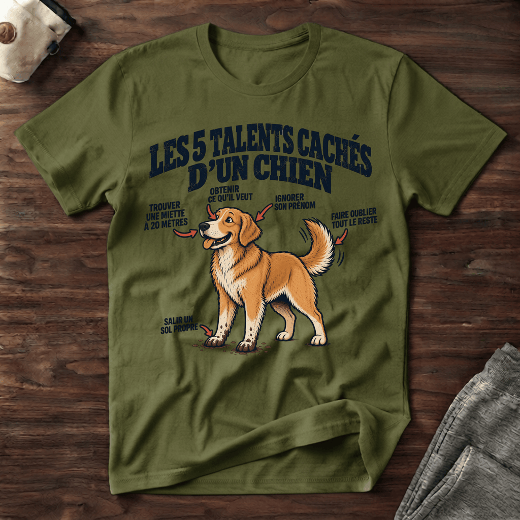 Les 5 talents cachés d'un chien - T-Shirt