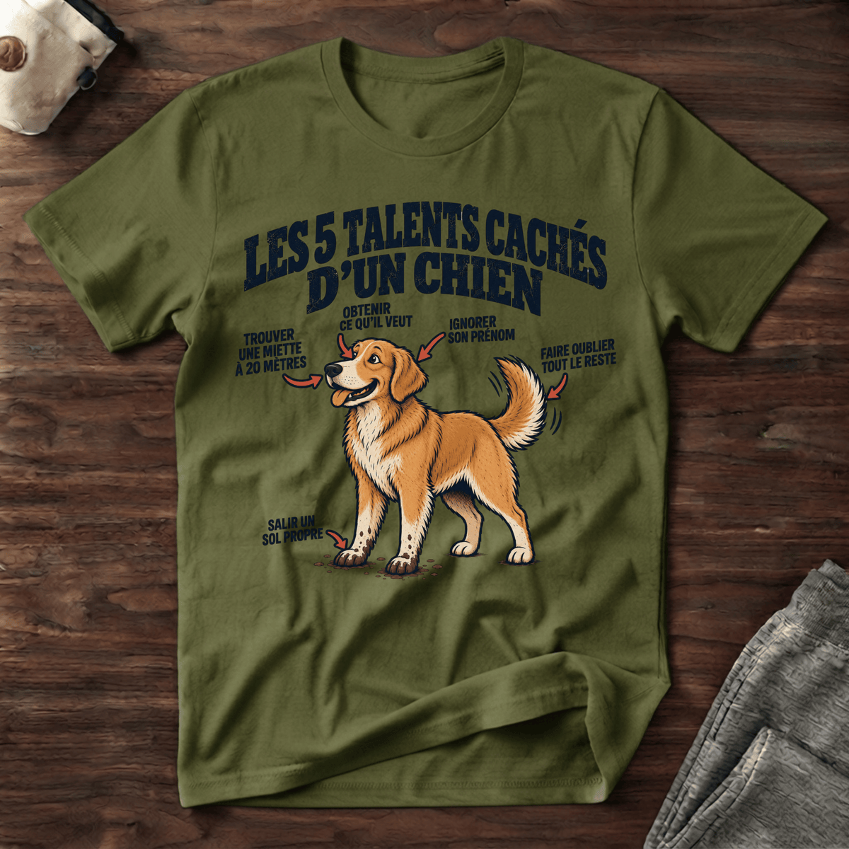 Les 5 talents cachés d'un chien - T-Shirt