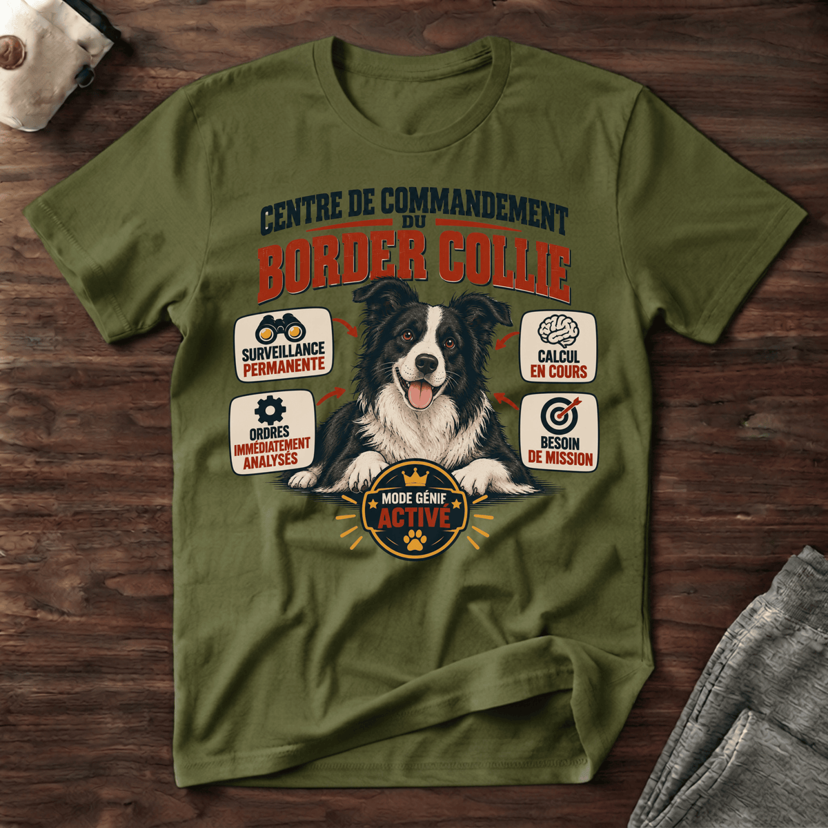 Centre de commandement du border collie - T-Shirt