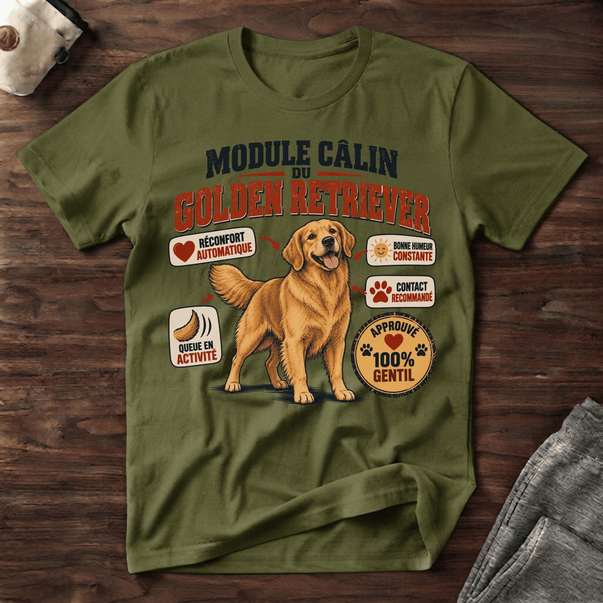Module câlin du golden retriever - T-Shirt
