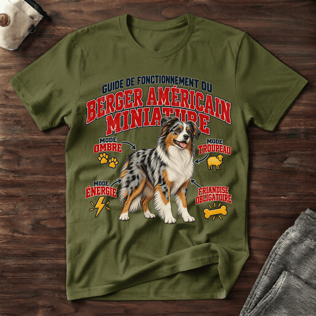 Guide de Fonctionnement du Berger Américain Miniature - T-Shirt